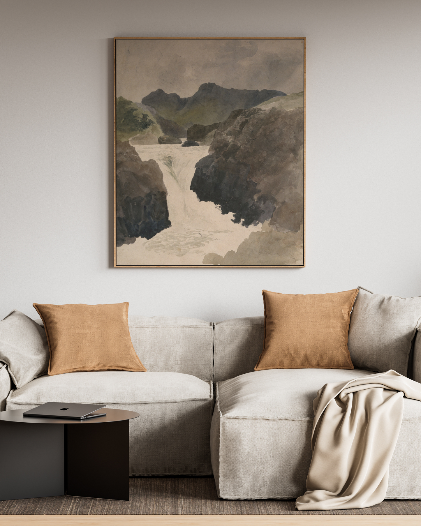 Tranquil Valley – Hand-Painted Canvas Frame