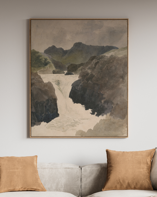 Tranquil Valley – Hand-Painted Canvas Frame